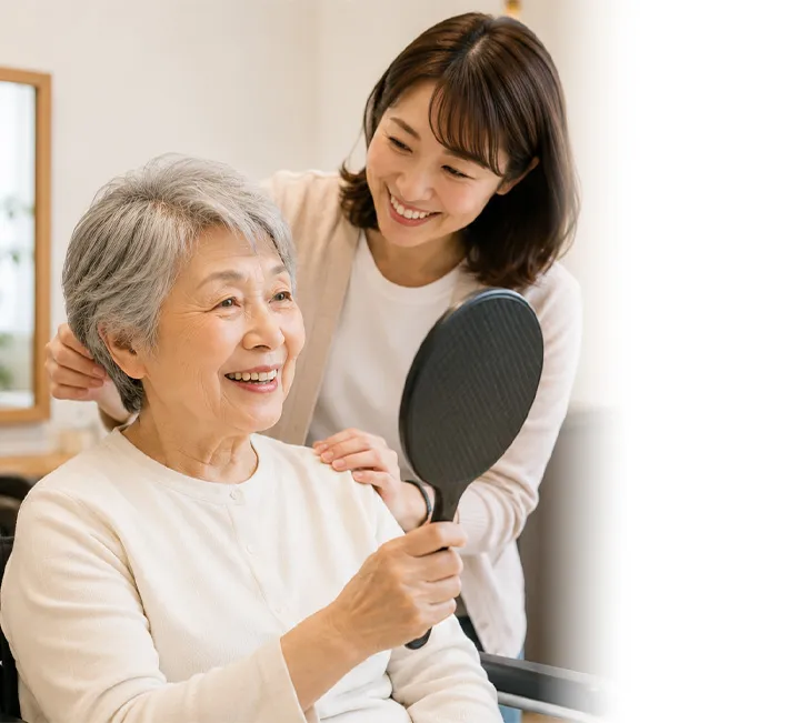 認知症や介護が必要な方にも、高い技術力で寄り添う対応力